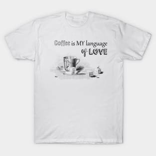 Love, Coffee with Sugar, and Insects Illustration T-Shirt